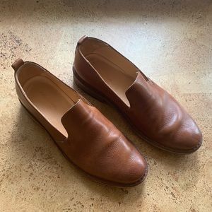 Peanut brown leather Italian loafers